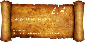 Leipniker Andos névjegykártya